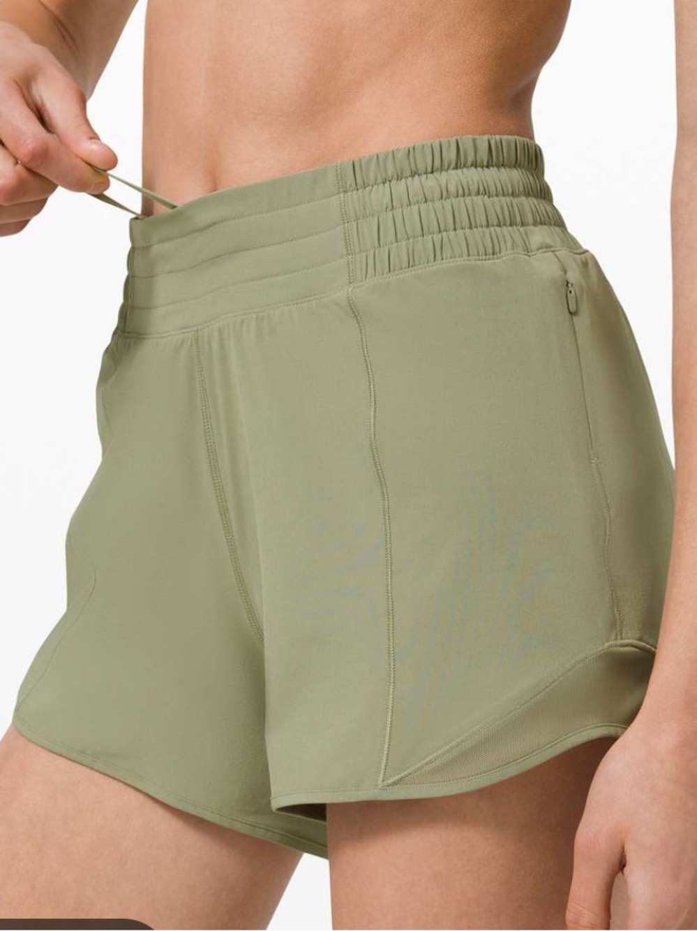 NWT Lululemon Hotty Hot High-Rise Lined 4" Rosemary Green Size 6